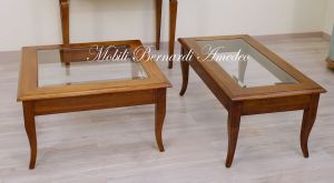TT19 100 Tavolino Da Salotto Noce Massello Con Vetro 100x55 01